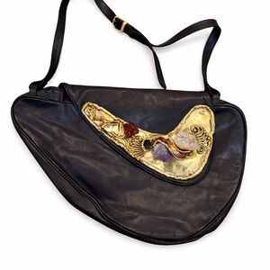 Vintage Copa Collection Brutalist Amethyst Brass Leather Bag Accepting Offers